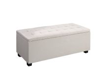 Artiss Storage Ottoman Blanket Box 97cm Linen Beige