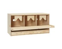 vidaXL Chicken Laying Nest 3 Compartments 72x33x38 cm Solid Pine Wood