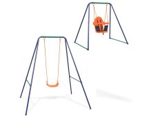 vidaXL 2-in-1 Single Swing and Toddler Swing Orange