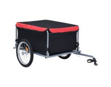 vidaXL Bike Cargo Trailer Black and Red 65 kg