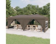 vidaXL Folding Party Tent with Sidewalls Taupe 3x6 m