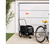 vidaXL Dog Bike Trailer Black Oxford Fabric and Iron