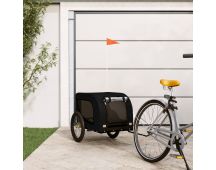 vidaXL Dog Bike Trailer Black Oxford Fabric and Iron