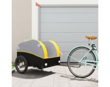 vidaXL Bike Trailer Black and Yellow 45 kg Iron