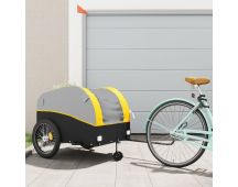 vidaXL Bike Trailer Black and Yellow 45 kg Iron