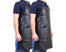 2x Pierre Cardin Professional Leather Apron Butcher Woodwork Barber Chef - Black