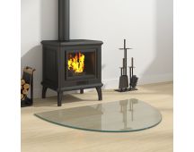 vidaXL Fireplace Glass Plate Half Round 800x600 mm