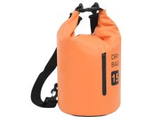 vidaXL Dry Bag with Zipper Orange 15 L PVC