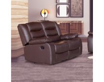 2 Seater Recliner Sofa In Faux Leather Lounge Couch in Brown