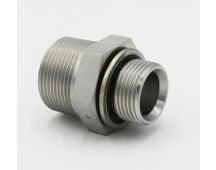 Steel BSPP Male to 1-1/4" BSPT Male Nipple Fitting