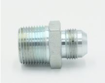 Steel Plated BSPT x JIC Hydraulic Nipple Fitting