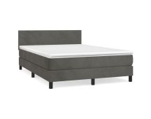 vidaXL Box Spring Bed with Mattress Dark Grey 153x203 cm Queen Size Velvet