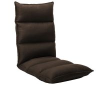 vidaXL Folding Floor Chair Brown Fabric