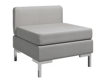 vidaXL Sectional Middle Sofa with Cushion Fabric Light Grey
