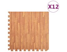 vidaXL Floor Mats 12 pcs Wood Grain 4.32 m� EVA Foam