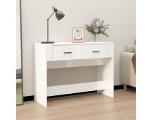 vidaXL Console Table High Gloss White 100x39x75 cm Engineered Wood