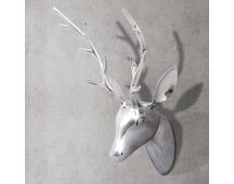 Wall Mounted Aluminium Deer's Head Decoration Silver 62 cm