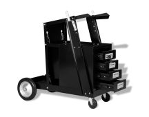 vidaXL Welding Cart with 4 Drawers Black