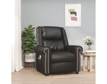 vidaXL Stand up Massage Chair Shiny Black Faux Leather