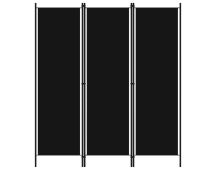 vidaXL 3-Panel Room Divider Black 150x180 cm