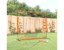 vidaXL Portable Baseball Net Red and Black 219x107x212 cm Steel and Polyester