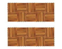 Decking Tiles Vertical Pattern 30 x 30 cm Acacia Set of 20