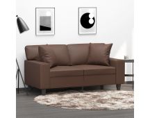 vidaXL 2-Seater Sofa with Pillows&Cushions Brown 120 cm Faux Leather
