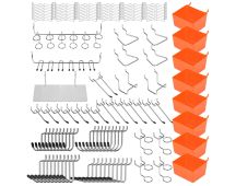 142Pc Pegboard Hooks Set Peg board Hanger Assortment Storage Trays Organizer Bin