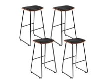 Artiss 4x Bar Stools Leather Padded Metal