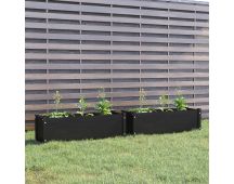 vidaXL Garden Planters 2 pcs Black 100x31x31 cm Solid Pinewood