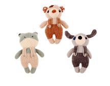 3 x Pet Puppy Dog Toy Play Animal Plush Toy Soft Squeaky 25 cm Toy