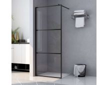 vidaXL Walk-in Shower Wall with Clear ESG Glass Black 80x195 cm
