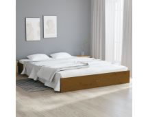 vidaXL Bed Frame Honey Brown Solid Wood 183x203 cm King Size