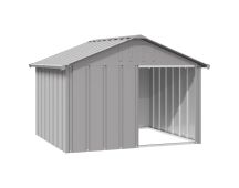 vidaXL Dog House Grey 116.5x103x81.5 cm Galvanised Steel
