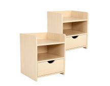 2X Bedside Table Side Storage Cabinet Nightstand Bedroom 1 Drawer 2 Shelf LARK OAK