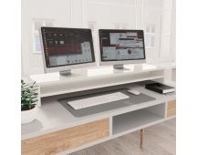vidaXL Monitor Stand High Gloss White 100x24x13 cm Engineered Wood