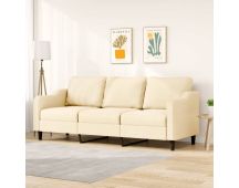 vidaXL 3-Seater Sofa Cream 210 cm Fabric