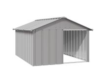 vidaXL Dog House Grey 116.5x153x81.5 cm Galvanised Steel