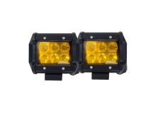 2x 4inch Flood LED Light Bar Offroad Boat Work Driving Fog Lamp Truck Yellow