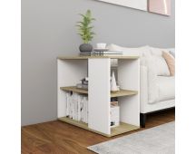 vidaXL Side Cabinet Sonoma Oak and White 60x30x50 cm Engineered Wood