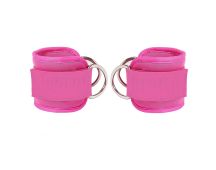 2x Adjustable Ankle Straps for Cable Machines D-Rings Gym Cuff Kickbacks Glute Workouts Leg Extensions Straps Hip Pink