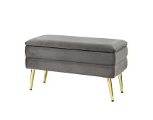 Artiss Ottoman Storage Foot Stool Velvet Grey