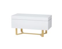 Artiss Storage Ottoman Blanket Box Criss-cross Linen White