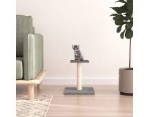 vidaXL Cat Scratching Post with Platform Light Grey 38 cm