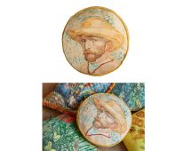 Bedding House Van Gogh Self Portrait Round Cushion