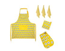 IDC Homewares 6 Pce Cotton Bud Cotton Kitchen Set Yellow