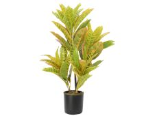 Artificial Potted Flaming Zebra (Codiaeum variegatum / crotons) 55cm