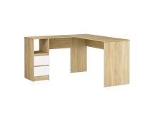 Artiss Computer Desk Drawer Cabinet L-Shape Oak 136CM