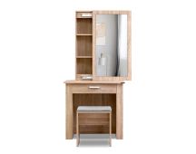 Artiss Dressing Table Stool Set Sliding Mirror Oak Demi