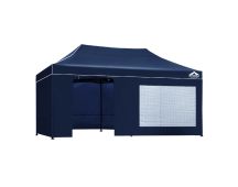 Instahut Gazebo Pop Up Marquee 3x6 Folding Tent Gazebos Camping 500D Oxford Navy